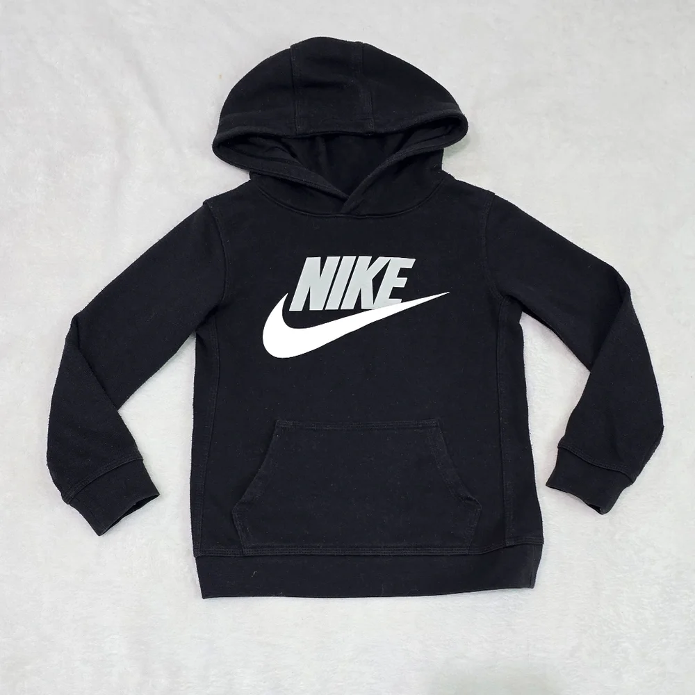 Boy's Nike Therma Hoodie Sweatshirt & Lands End Fleece Jacket Size 5-6 Spellout